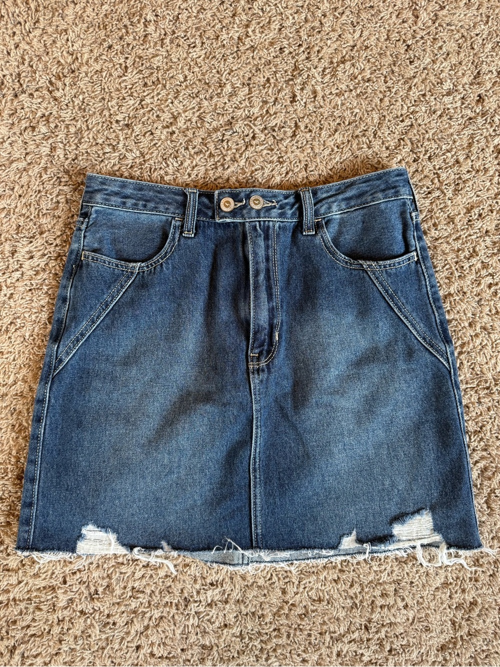 Hollister ultra high rise denim mini skirt